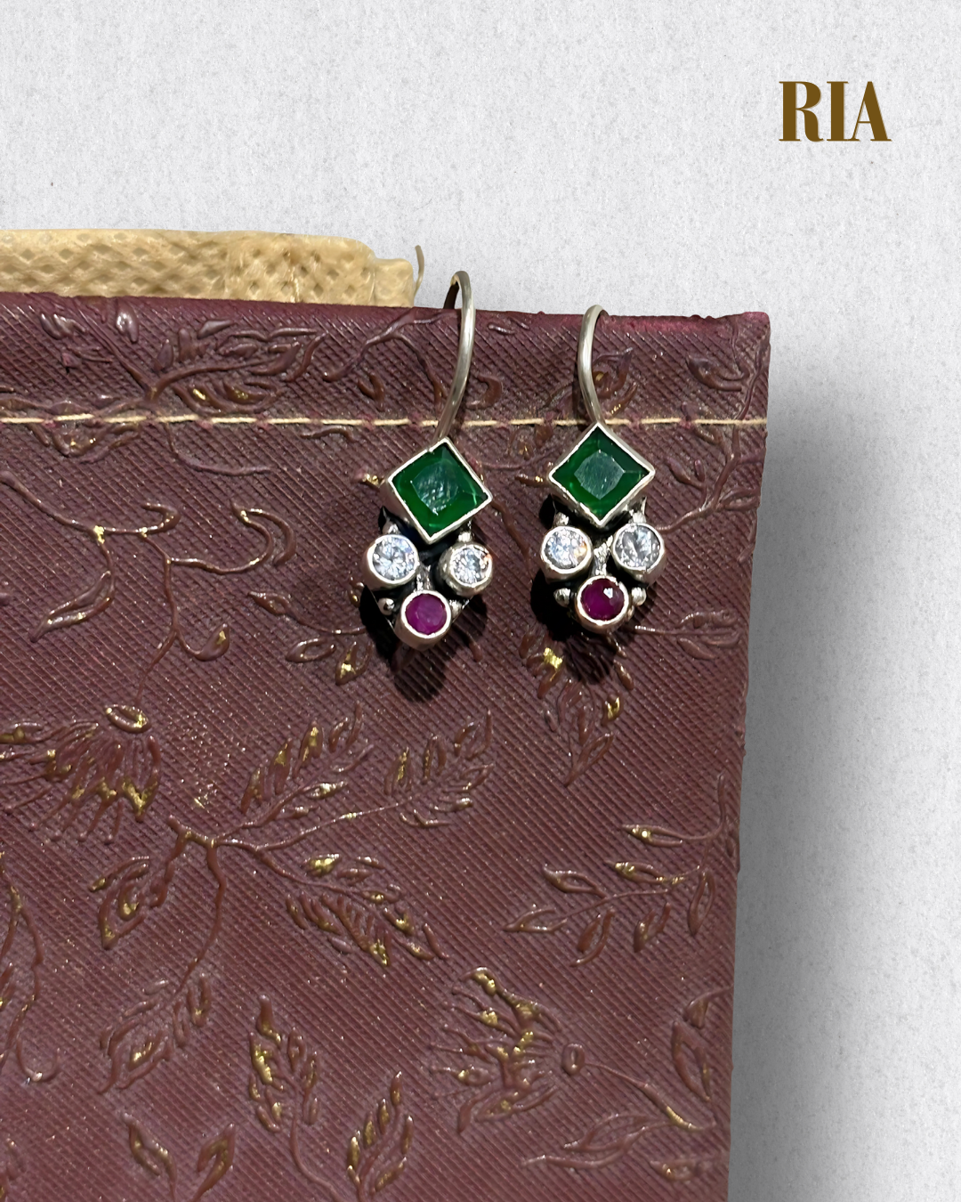 Emerald Trefoil Earrings