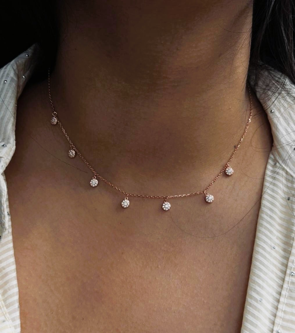 Rose Gold-Cluster Flower Necklace
