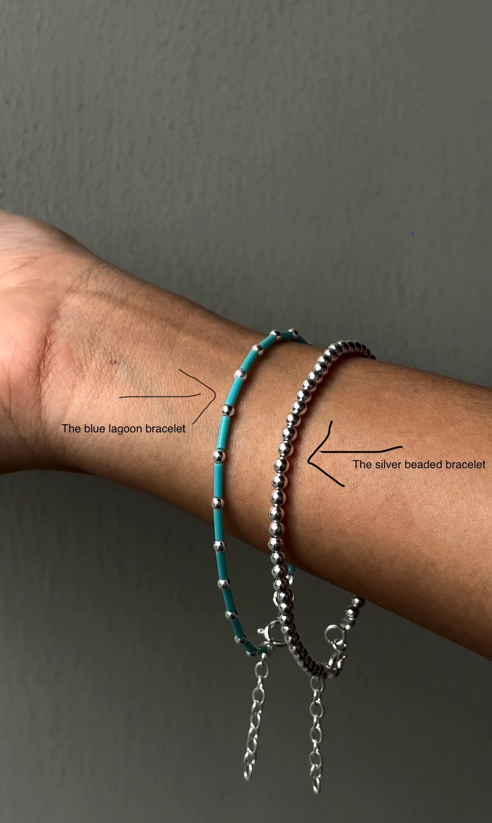 The silver beaded bracelet