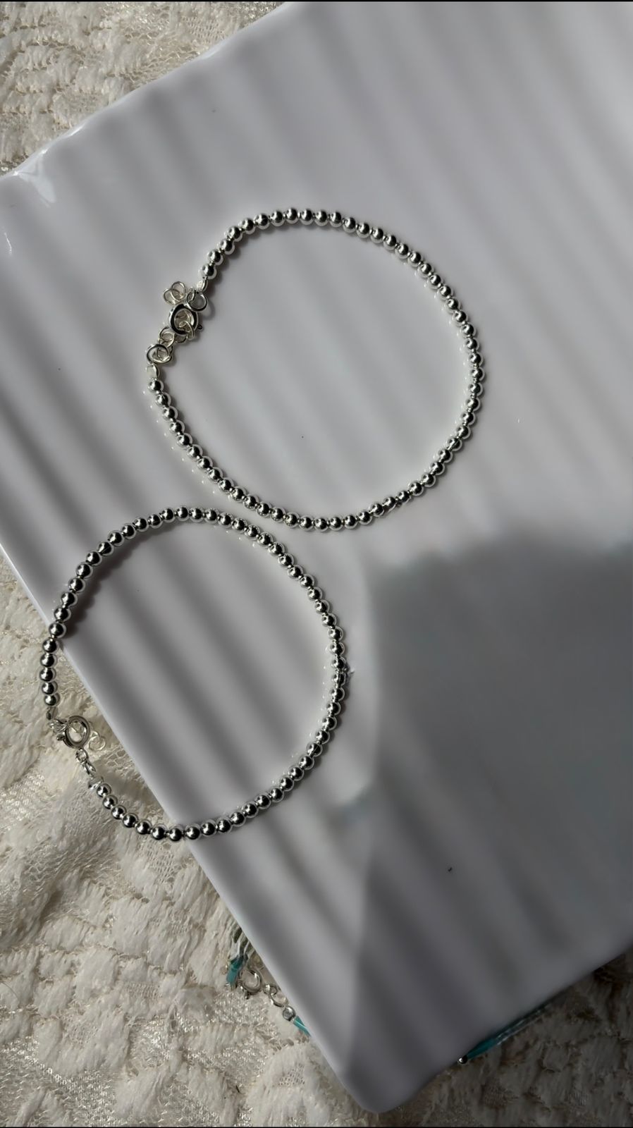 The silver beaded bracelet