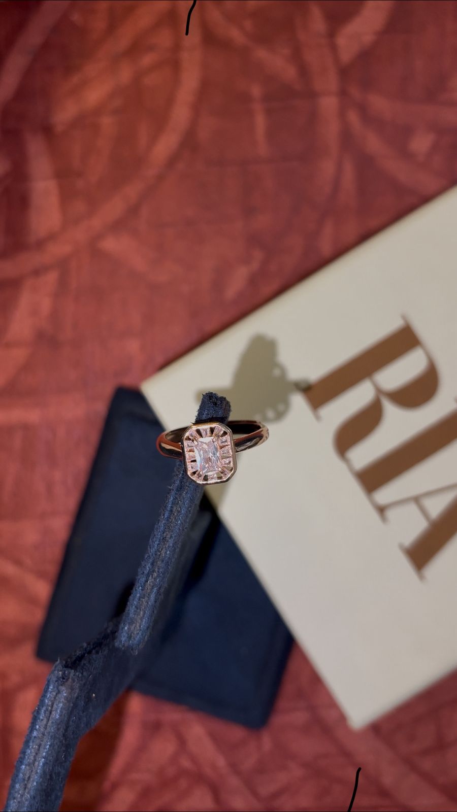 "Blush Radiance – Precision Cut Rose Gold Ring"